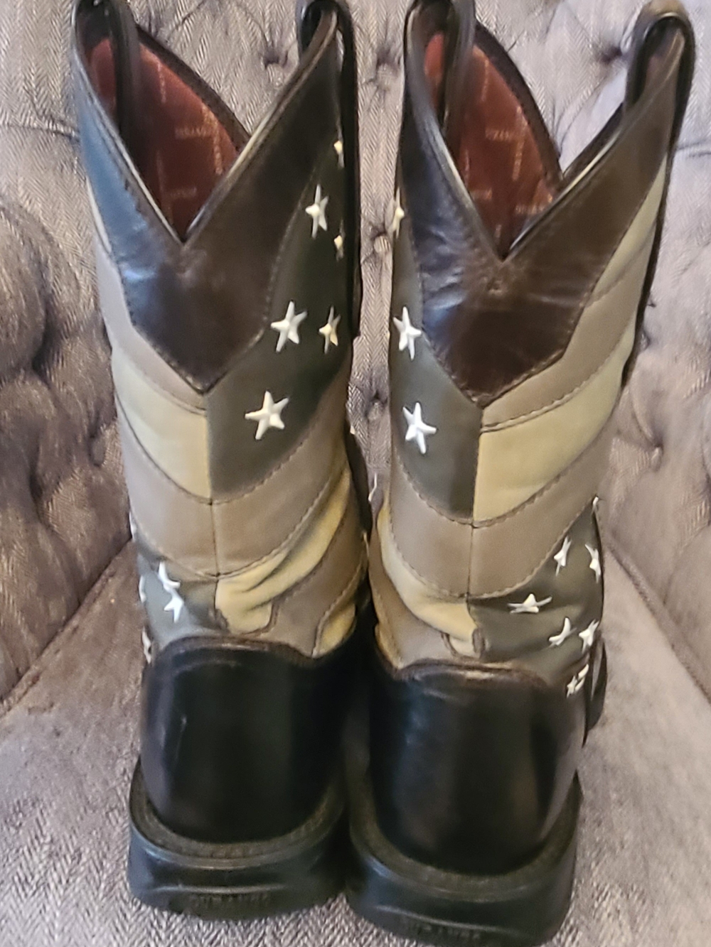 Rebel by Durango Men's Faded Flag American Western Cowboy Boots Square Toe 10 W - Picture 3 of 11